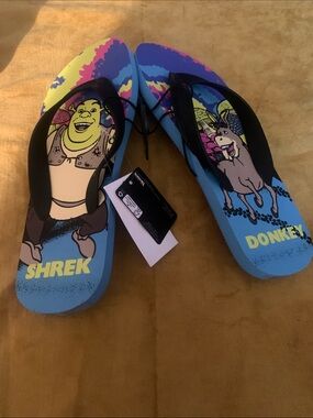 Shriek ' Graphic Flip Flops - Blue Multi